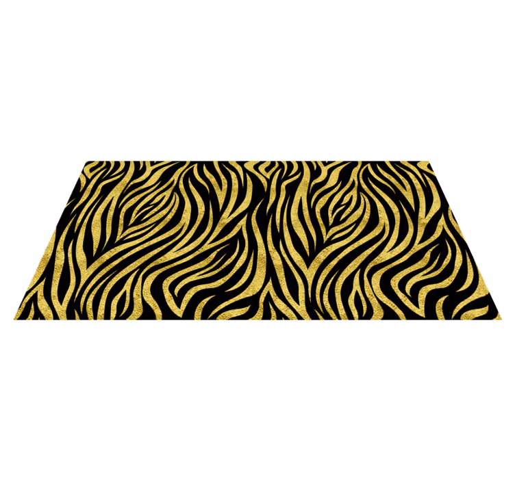 Covor vinil print animalier model de zebră aurie - TenStickers