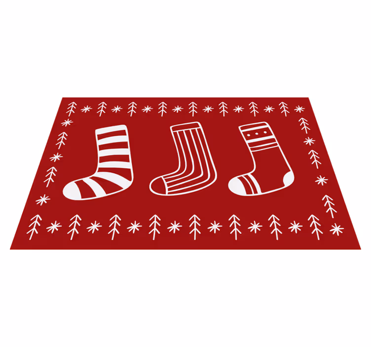 Covor vinil Crăciun șosete roșii festive - TenStickers