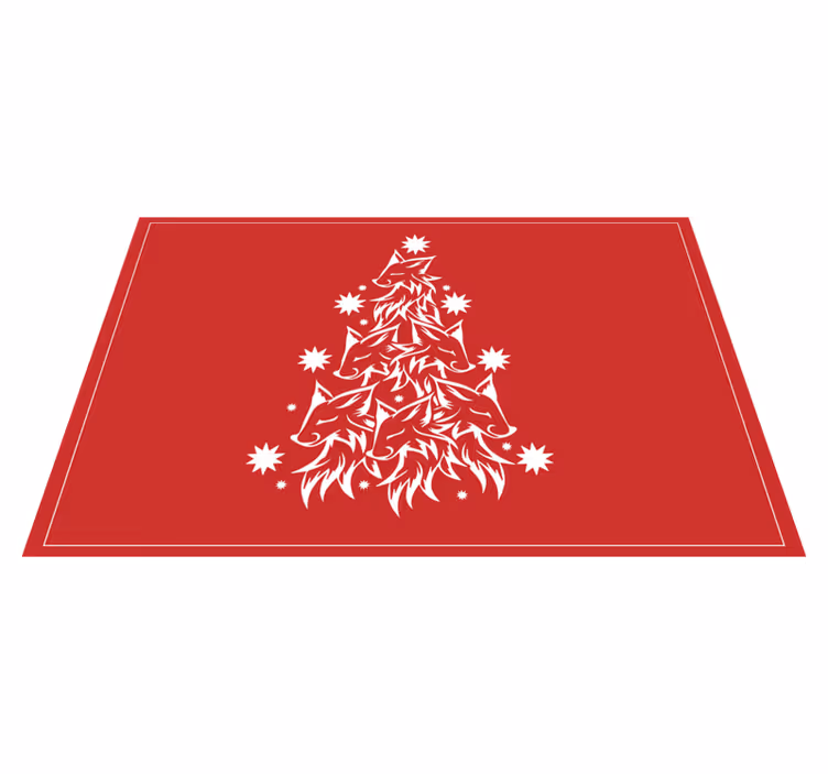 Covor vinil Crăciun designul copacului lup - TenStickers