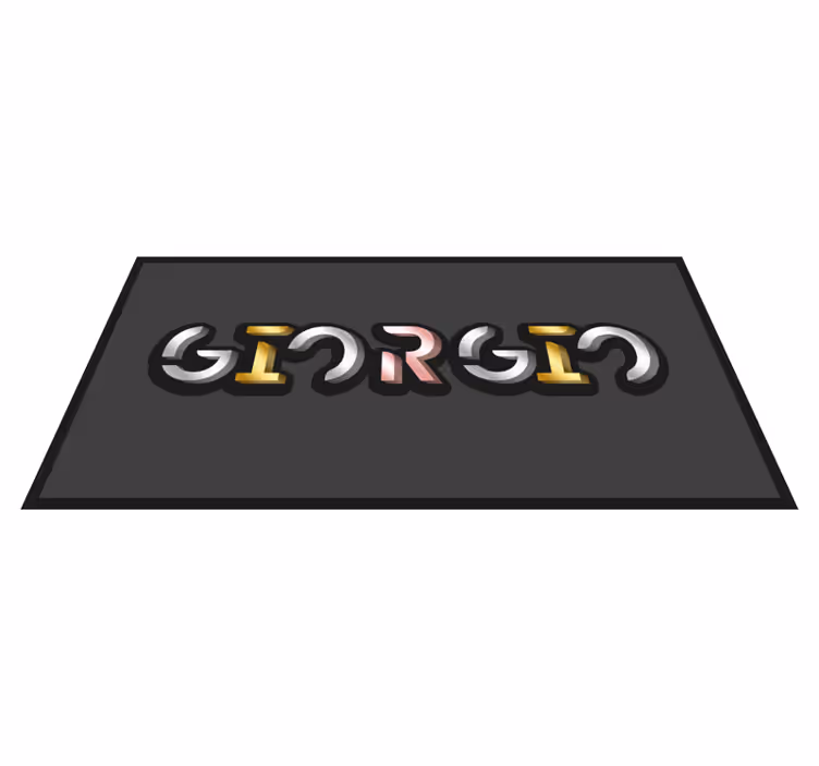 3d mockup font argintiu auriu mat personalizat - TenStickers