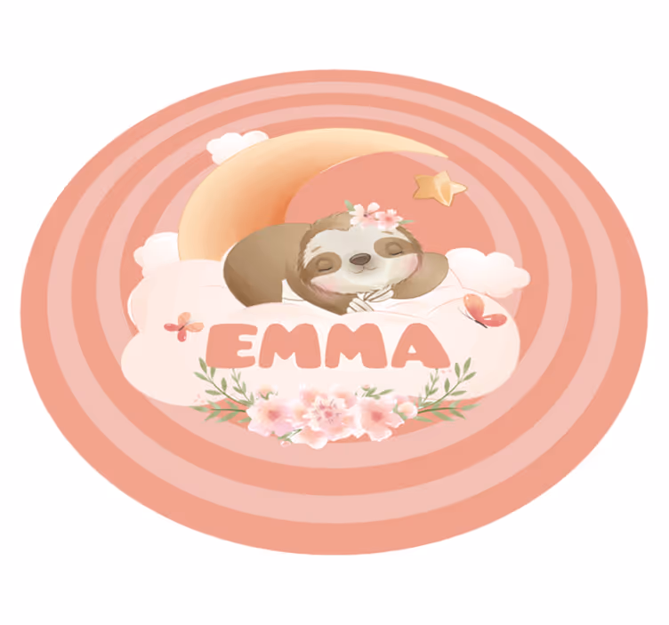 Covor de vinil cu nome design drăguț cu leneș - TenStickers