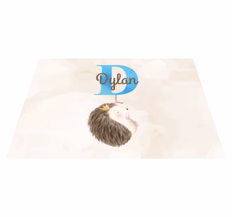 Covor de vinil cu nome inițială drăguță cu arici - TenStickers