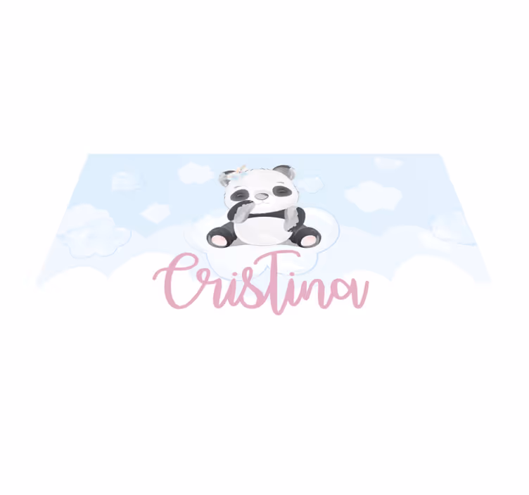 Covor de vinil cu nome ilustrație drăguță de panda - TenStickers