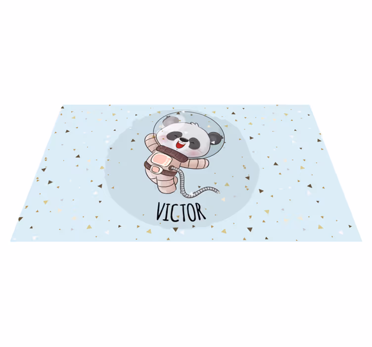Covor de vinil cu nome astronaut panda drăguț - TenStickers