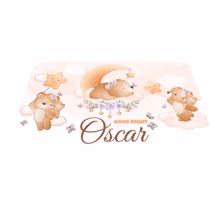 Covor de vinil cu nome noapte bună, ursuleți - TenStickers