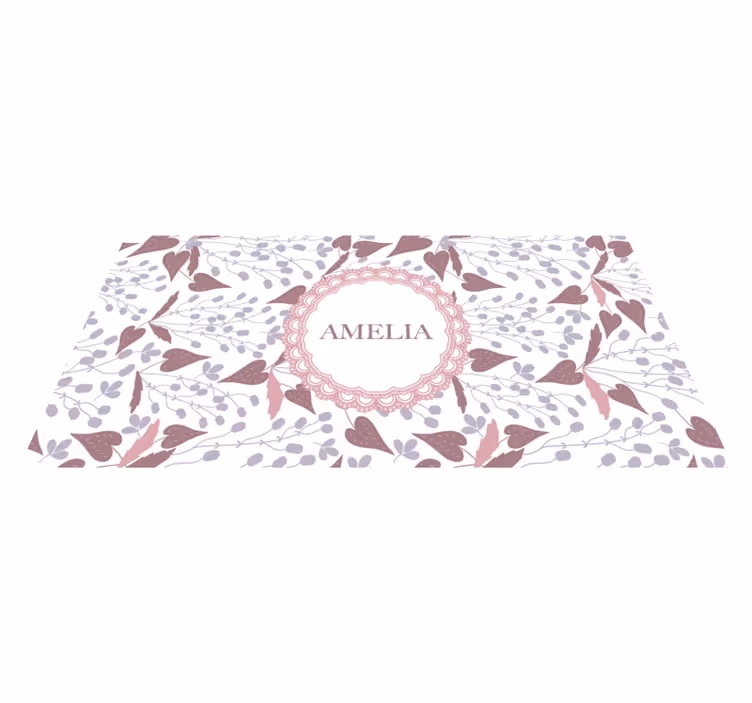 Covor de vinil cu nome model floral - TenStickers