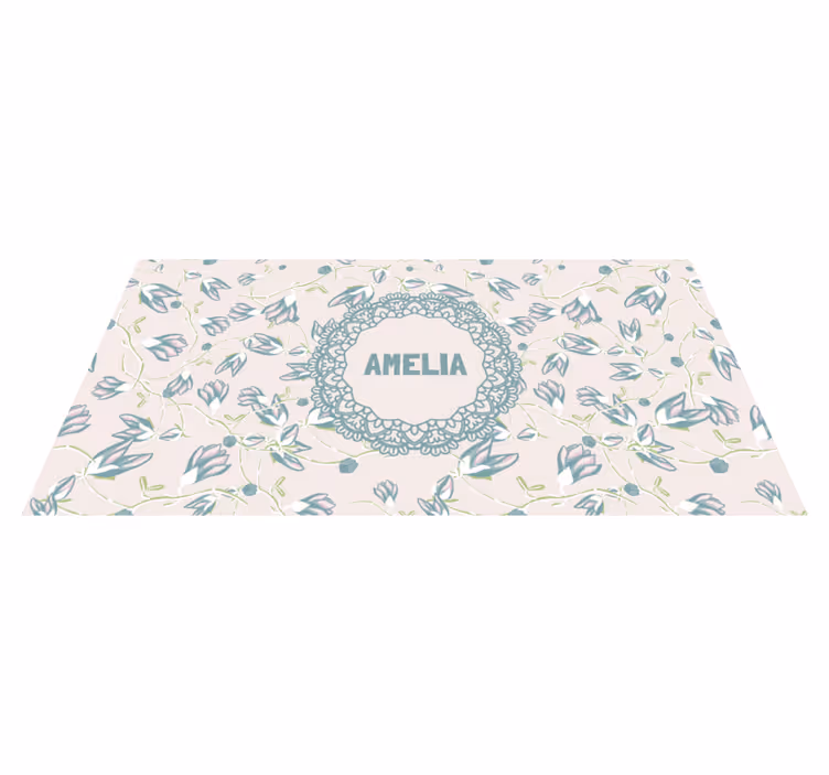 Covor vinil dormitor design floral cu nume - TenStickers
