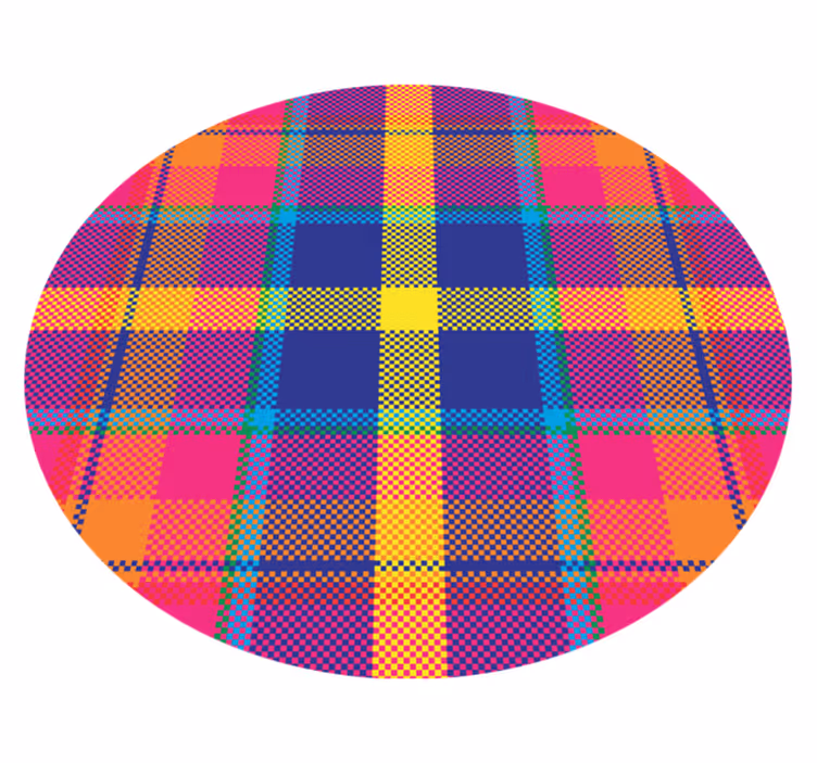 Covor de vinil geometric model colorat în carouri - TenStickers