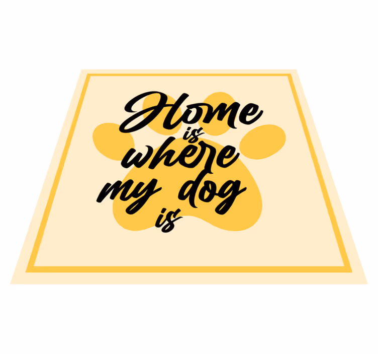 Covor vinil hol intrare acasă unde este câinele meu - TenStickers