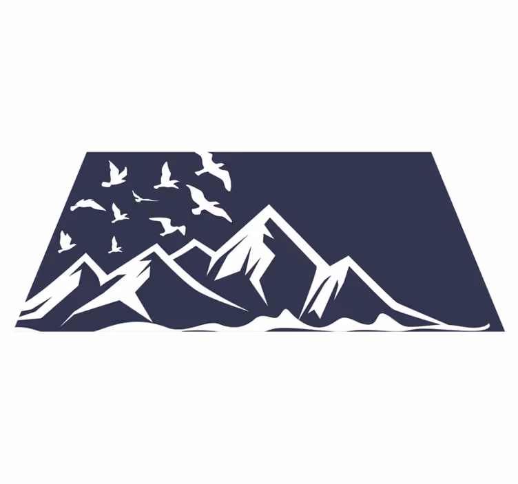 Covor vinil cu aspect de natura silueta păsărilor de munte - TenStickers
