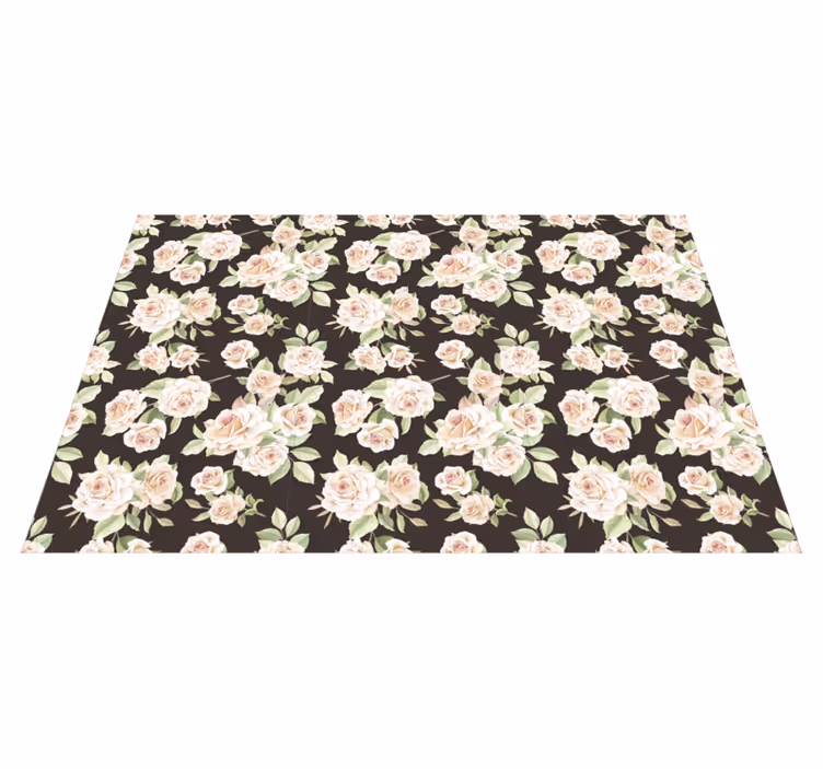 Covor vinil flori și plante model floral trandafir - TenStickers