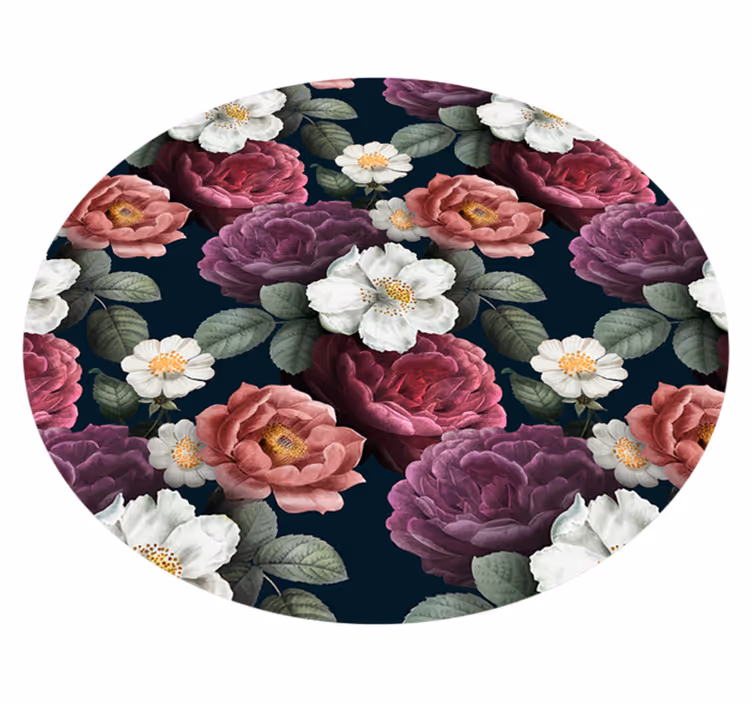 Covor floral model petale de flori albe - TenStickers