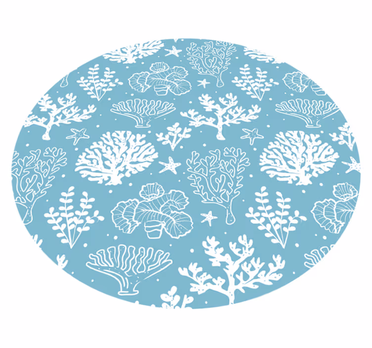 Covor vinil flori și plante motivul recifului de corali - TenStickers