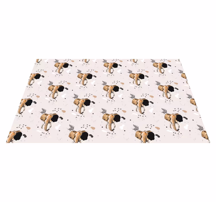 Covor vinil print animalier joc cu modelul elefanților - TenStickers
