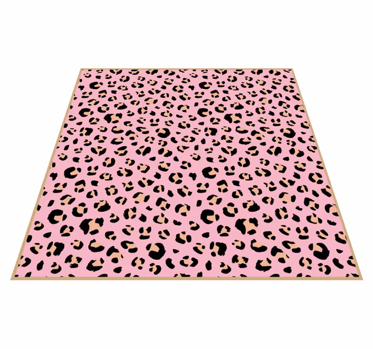 Covor vinil print animalier model elegant de leopard roz - TenStickers