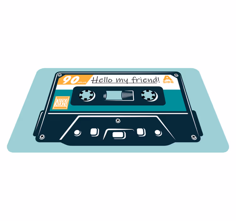 Covor de vinil cu nome salut cu casetă audio - TenStickers