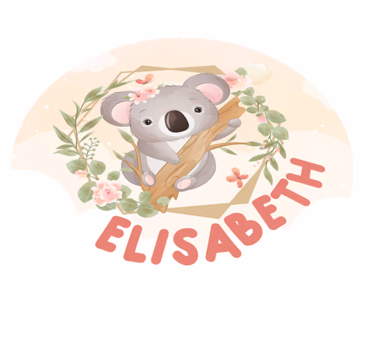 Covor de vinil cu nome artă adorabilă cu koala - TenStickers