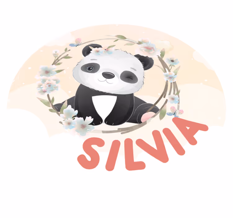 Covor de vinil cu nome artă drăguță cu panda - TenStickers