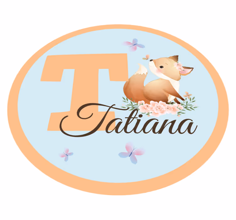 Covor de vinil cu nome ilustrație adorabilă de vulpe - TenStickers