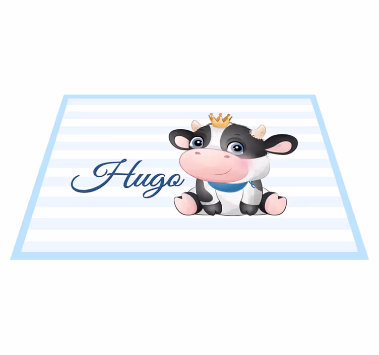 Covor de vinil pepiniere pui de vaca cu nume - TenStickers