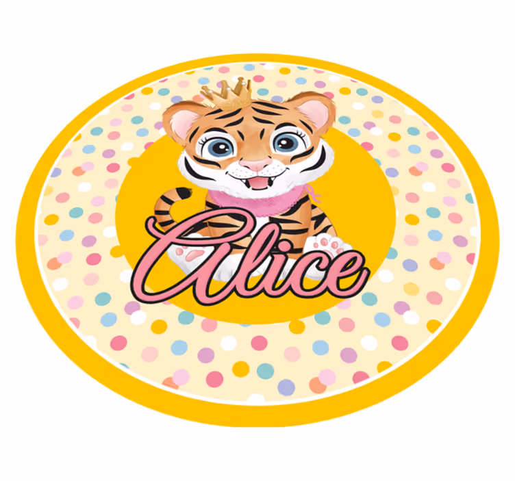 Covor de vinil cu nome tigru personalizat - TenStickers