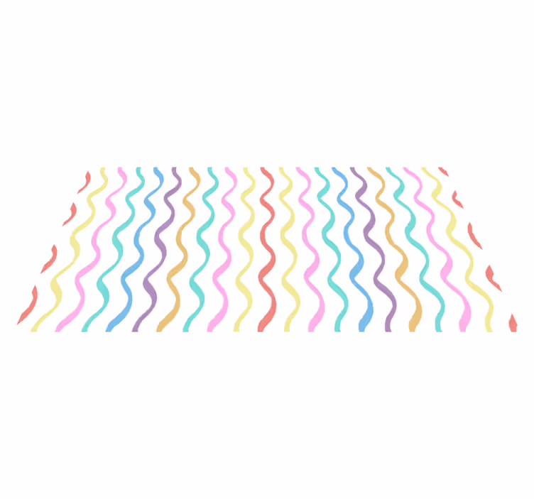 Covor de vinil scandinav linii ondulate colorate - TenStickers