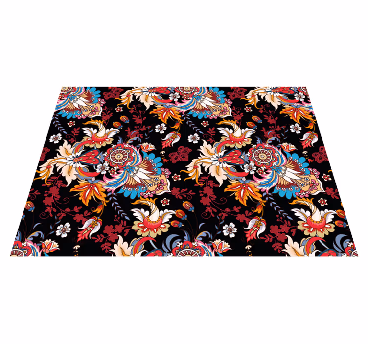 Covor floral colorat de artă populară etnică modernă - TenStickers
