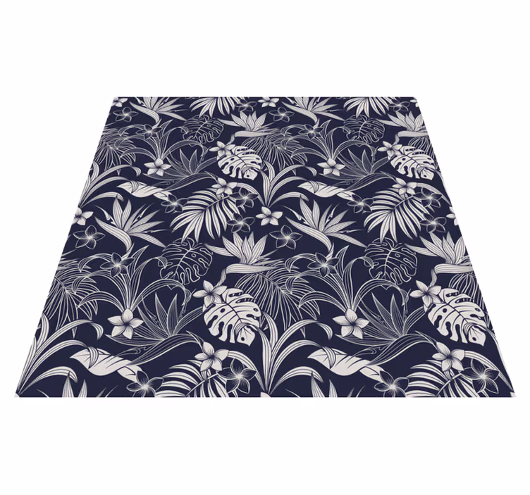 Covor vinil cu aspect de natura model floral tropical - TenStickers