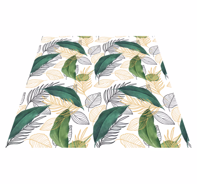 Frunze cu desene de artă covor floral - TenStickers