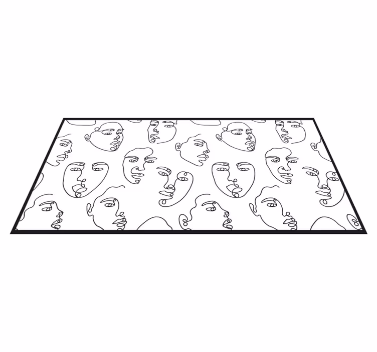 Covor de vinil mozaic fețe de artă în linie - TenStickers