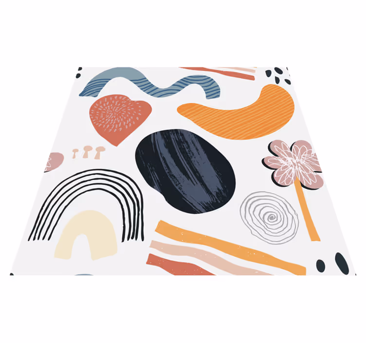 Covor vinil modern ansamblu de forme abstracte - TenStickers