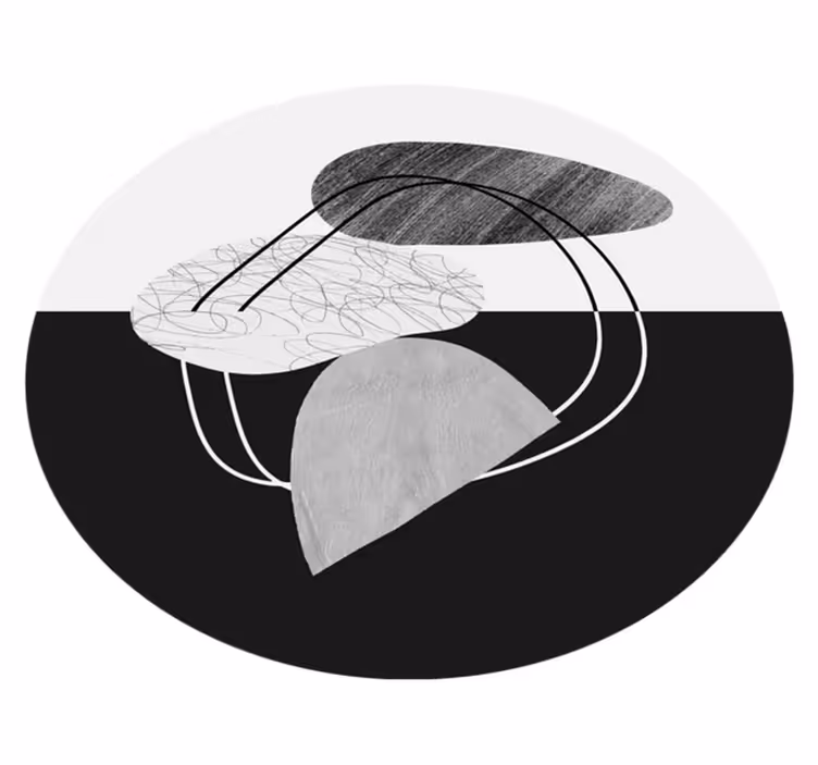 Covor modern cu abstracție din piatră alb-negru - TenStickers