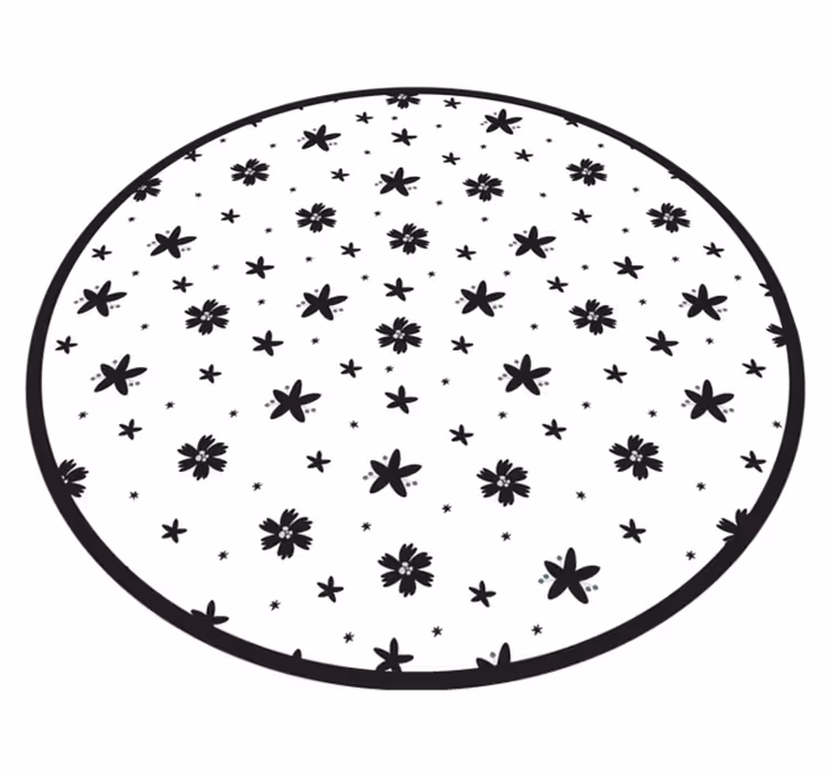 Covor vinil flori și plante model stea florală - TenStickers