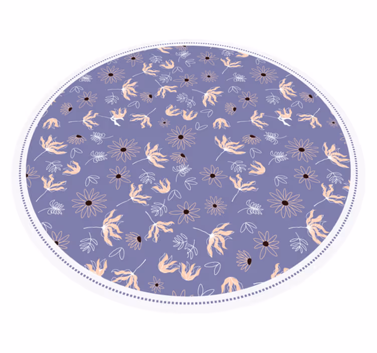 Covor vinil flori și plante model floral violet - TenStickers