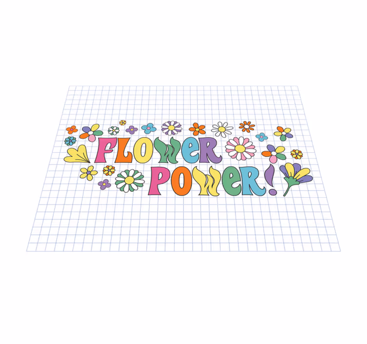 Covor vinil flori și plante design flower power - TenStickers