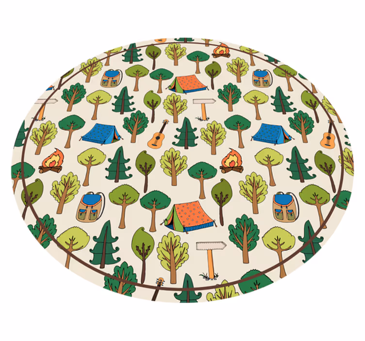 Alții covor de vinil scenă de aventură în camping - TenStickers
