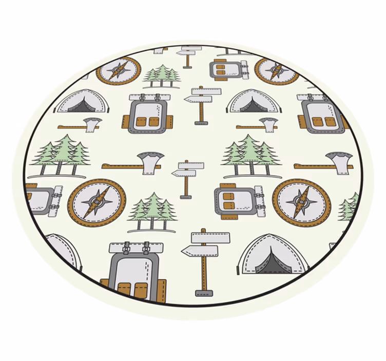 Covor de vinil drumuri idee de expediție cu camping - TenStickers