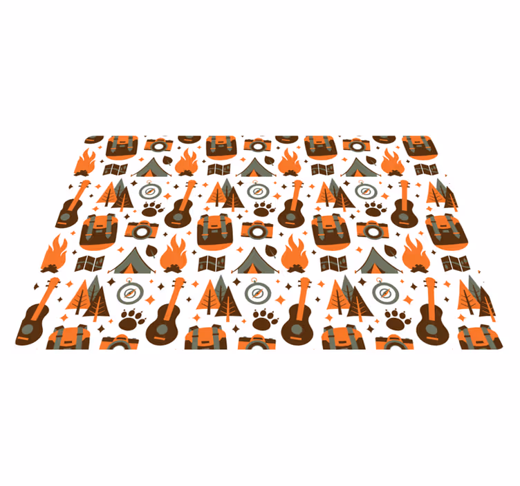 Alții covor de vinil icoane de camping de aventură - TenStickers