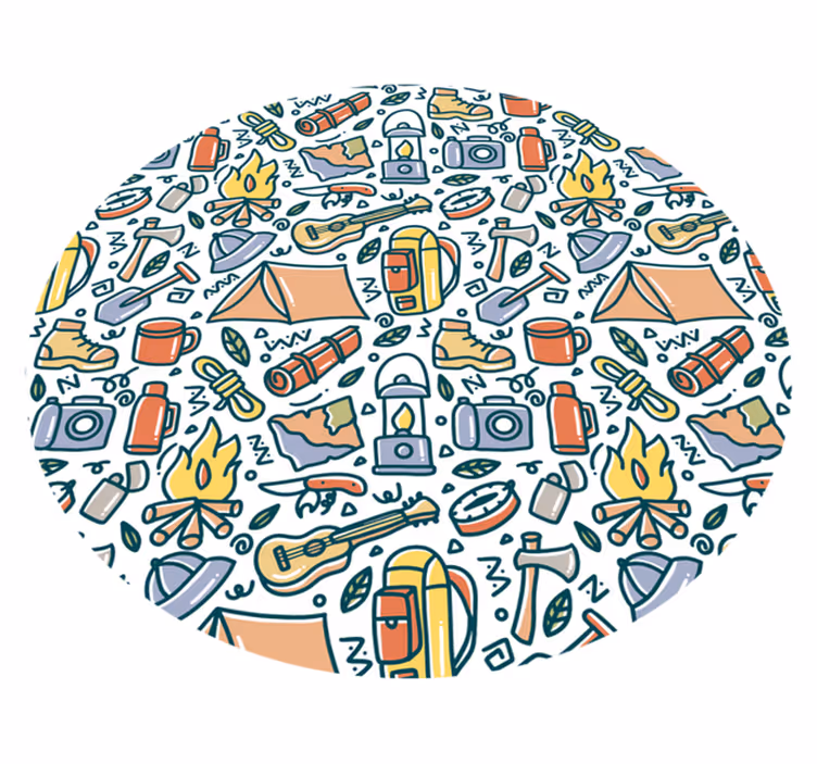 Covor de vinil Adolescenți conceptul de aventură în camping - TenStickers