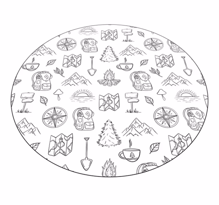 Alții covor de vinil icoane de aventură în camping - TenStickers