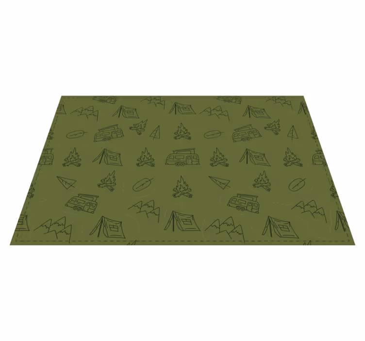 Covor vinil cu aspect de natura temă aventură de camping - TenStickers