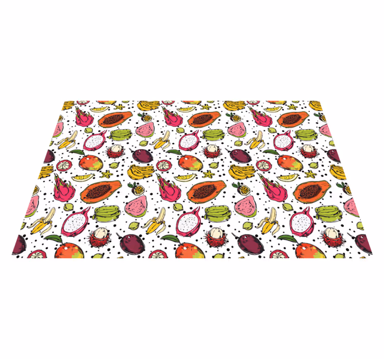 Covor vinil flori și plante model de fructe tropicale - TenStickers