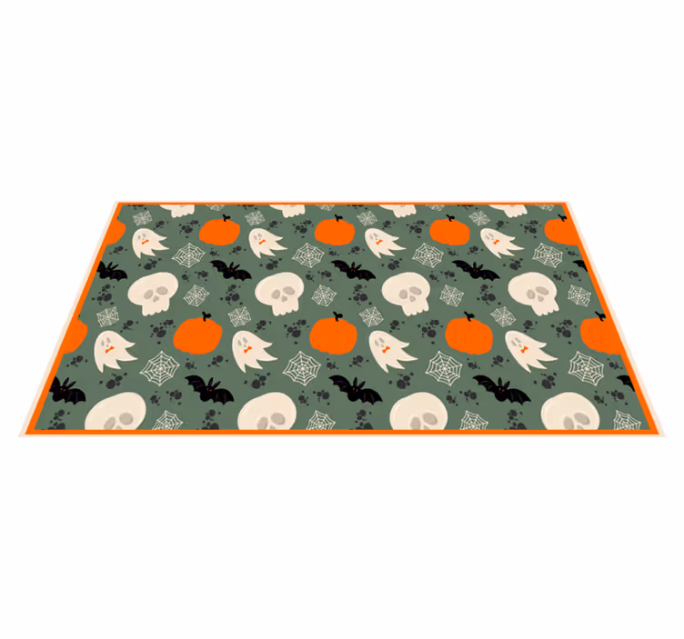 Covor de vinil Halloween model înfricoșător de dovleac - TenStickers