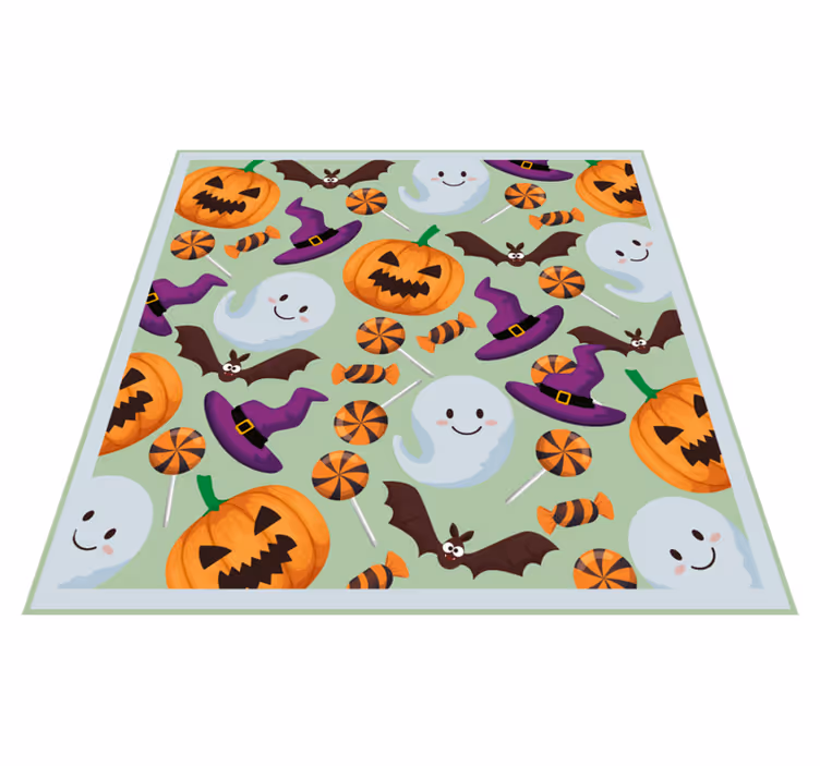 Fantome de desene animate cu pălării model de covoare de hallowee - TenStickers