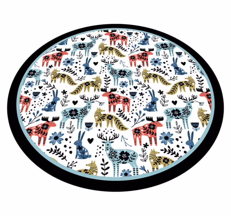 Covor de vinil pepiniere modele colorate de animale - TenStickers