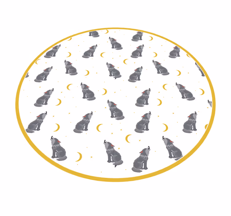 Covor vinil print animalier model de lună de lup - TenStickers