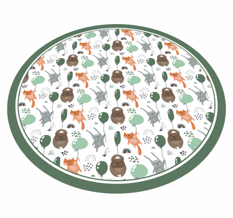 Covor de vinil pentru copii baloane jucăușe cu animale - TenStickers