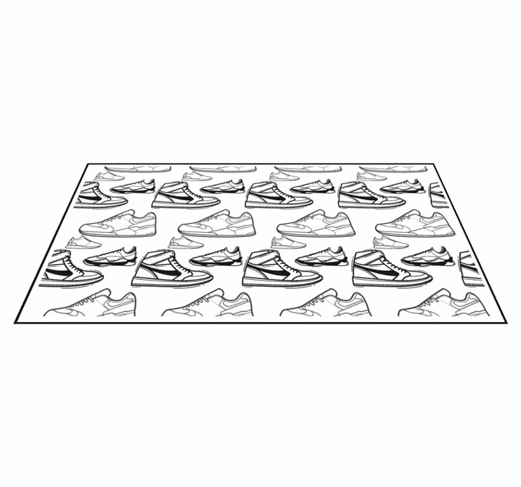 Covor de vinil adolescenți model contur sneaker - TenStickers