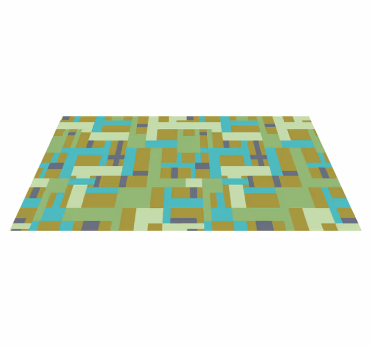 Covor de vinil geometric segmente de culoare verde - TenStickers