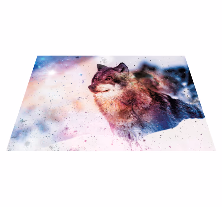 Covor vinil animal imaginea lupului cosmic - TenStickers